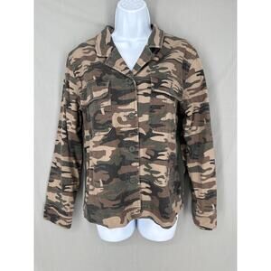 Sanctuary Jacket Womens Medium Green Camouflage Button Military Grunge Bohemian
